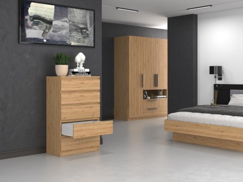 Komoda z 5 Szufladami Duża Do Salonu 70x109x40 cm Artisan Lilia L5 Pojemna