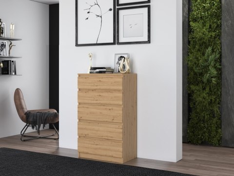 Komoda z 5 Szufladami Duża Do Salonu 70x109x40 cm Artisan Lilia L5 Pojemna