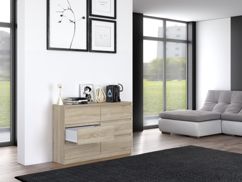 Komoda z szufladami Lilia L6 120 cm Duża Do Salonu Pojemna Dąb Sonoma