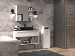 Szafka Łazienkowa Stojąca Słupek 85 cm Regał Lena S1D Szuflada Biała Matowa