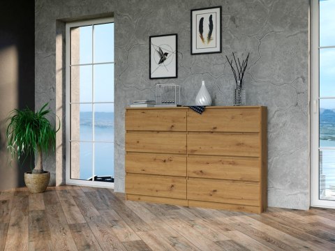 Komoda z szufladami Lilia L8 140 cm Duża Do Salonu Pojemna Dąb Artisan