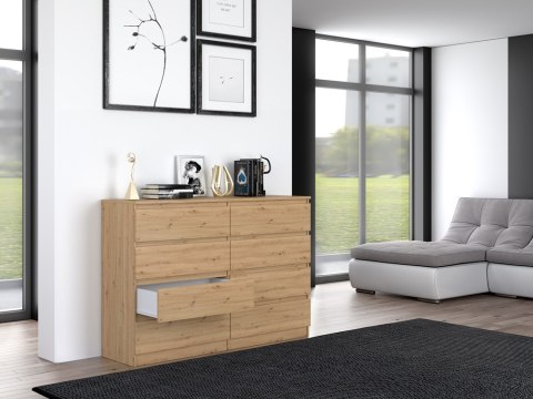 Komoda z szufladami Lilia L8 140 cm Duża Do Salonu Pojemna Dąb Artisan