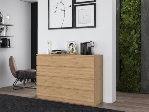 Komoda z szufladami Lilia L8 140 cm Duża Do Salonu Pojemna Dąb Artisan