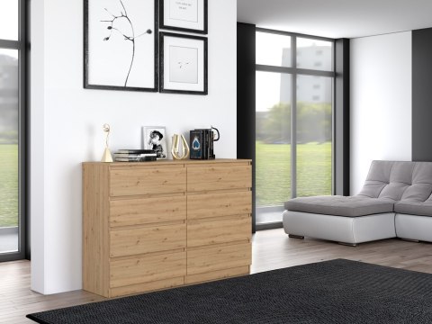 Komoda z szufladami Lilia L8 140 cm Duża Do Salonu Pojemna Dąb Artisan