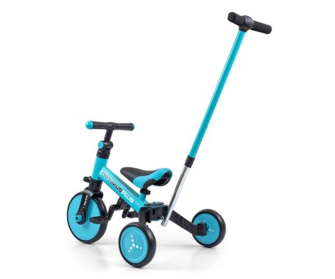 Rowerek 4w1 Biegowy Trójkołowy z Pedałami z Rączką Optimus Plus Blue Milly Mally