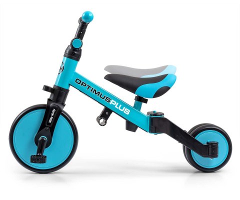 Rowerek 4w1 Biegowy Trójkołowy z Pedałami z Rączką Optimus Plus Blue Milly Mally
