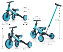 Rowerek 4w1 Biegowy Trójkołowy z Pedałami z Rączką Optimus Plus Blue Milly Mally