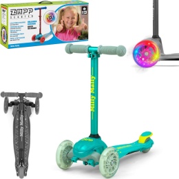 LEKKA HULAJNOGA TRÓJKOŁOWA SCOOTER ZAPP MINT OPCJA BALANSU ŚWIECĄCE KOŁA