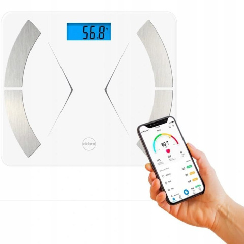 INTELIGENTNA WAGA ŁAZIENKOWA BLUETOOTH ELDOM TWO500 BIAŁA