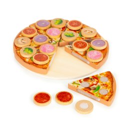 DREWNIANA PIZZA DO KROJENIA NA RZEPY DLA DZIECI 27 ELEMENTÓW
