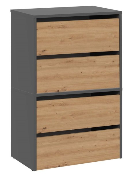 Szafka Na Buty Modułowa x2 Do Przedpokoju Schowek obuwie Antracyt 60x88x36