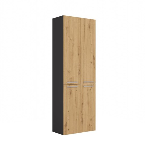 Szafka Łazienkowa Stojąca Słupek Antracyt Artisan z koszem 60 cm Lena 1KDD