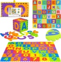 DUŻA MATA PIANKOWA EVA DLA DZIECI LITERY CYFRY PUZZLE 36 ELEMENTÓW 178X178