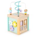 DREWNIANA KOSTKA EDUKACYJNA MANIPULACYJNA SORTER MULA KOŁA ZĘBATE ECOTOYS