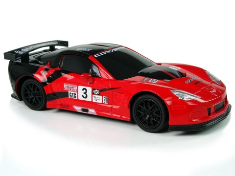 Auto Sportowe Zdalnie Sterowane R/C 1:24 Corvette C6.R Czerwone 2.4 G Światła
