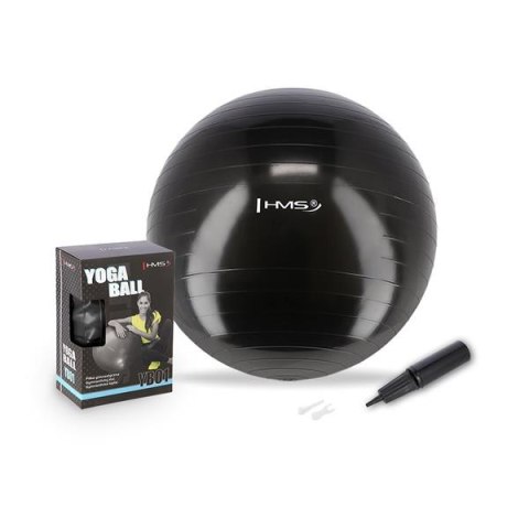 YB01N 55CM BLACK PIŁKA GIMNASTYCZNA HMS