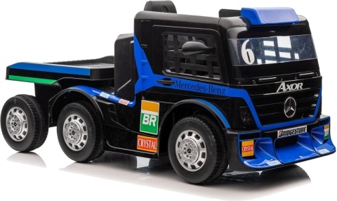 AUTO NA AKUMULATOR MP3 SKÓRA PILOT EVA MERCEDES NACZEPA GRANATOWY LCD