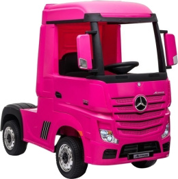 AUTO NA AKUMULATOR MP3 SKÓRA PILOT EVA MERCEDES ACTROS RÓŻOWY 4X4