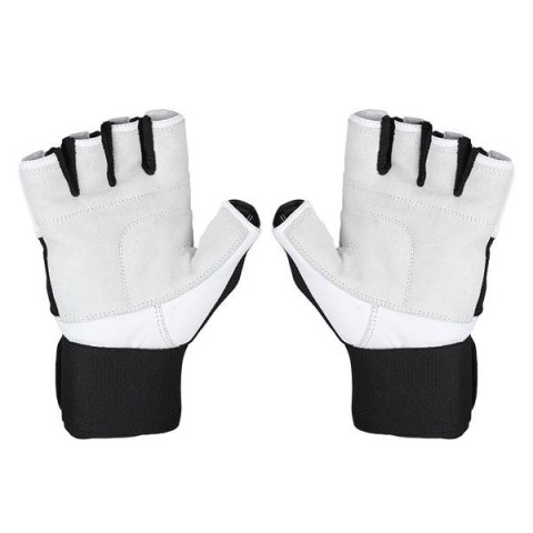 RST04 WHITE-BLACK ROZM. L RĘKAWICE NA SIŁOWNIĘ HMS