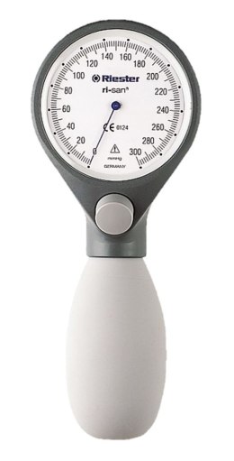 RIESTER Ri-san Ciśnieniomierz zegarowy-1512 Mankiet na rzepy dla dorosłych 24 - 32 cm, ciemnoszary