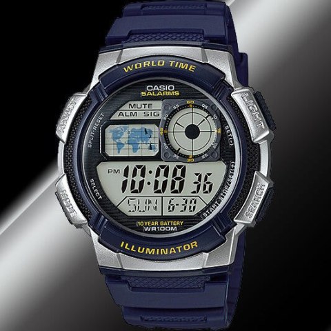 ZEGAREK MĘSKI CASIO AE-1000W 2AV (zd073e) - WORLD TIME