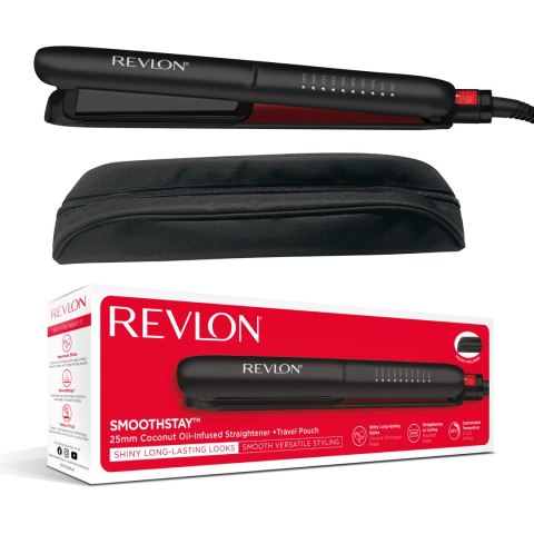REVLON SmoothStay 25mm Prostownica do włosów z olejkiem kokosowym +etui
