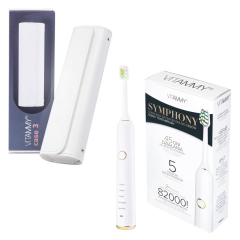 VITAMMY Symphony / white + etui VITAMMY case 3 white Zestaw prezentowy - szczoteczka soniczna i etui