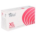 VELO NITRIL XL RĘKAWICE ZABIEGOWE NITRYLOWE BEZPUDR.NIEBIESKIE VELO (OP.100)- rozm. XL
