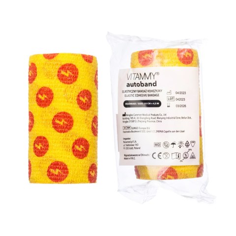 Vitammy Autoband błyskawice 10cm x 450cm Elastyczny bandaż kohezyjny samoprzylepny