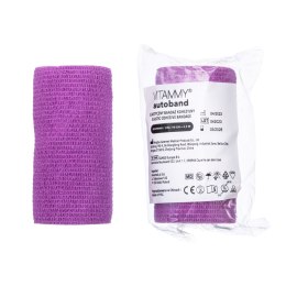Vitammy Autoband kolor fioletowy 10cm x 450cm Elastyczny bandaż kohezyjny samoprzylepny