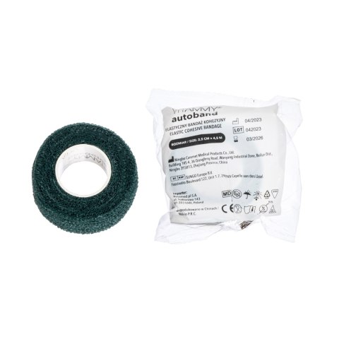 Vitammy Autoband kolor oliwkowy 2,5cm x 450cm Elastyczny bandaż kohezyjny samoprzylepny