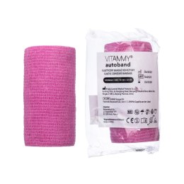 Vitammy Autoband kolor różowy 10cm x 450cm Elastyczny bandaż kohezyjny samoprzylepny