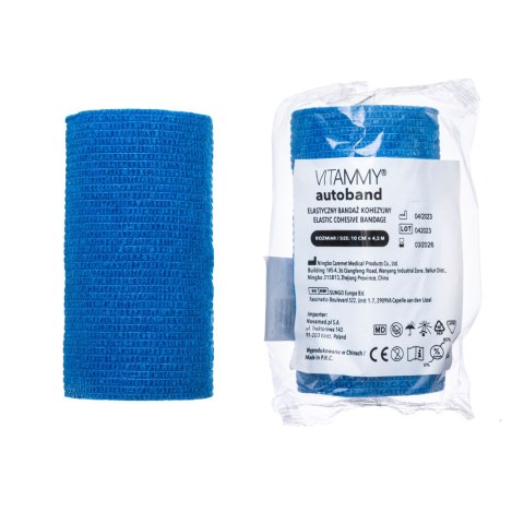 Vitammy Autoband kolor turkusowy 10cm x 450cm Elastyczny bandaż kohezyjny samoprzylepny