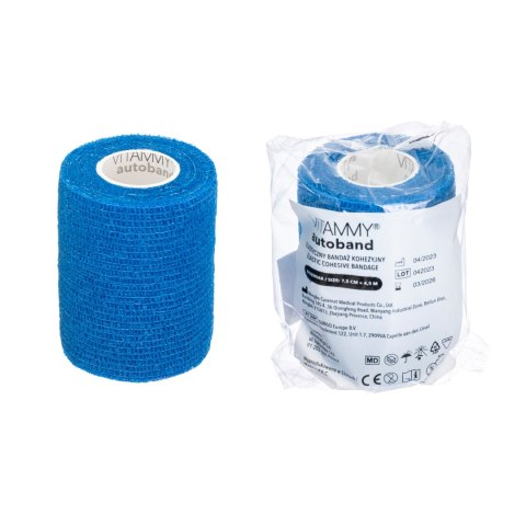 Vitammy Autoband kolor turkusowy 7,5cm x 450cm Elastyczny bandaż kohezyjny samoprzylepny