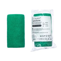 Vitammy Autoband kolor zielony 10cm x 450cm Elastyczny bandaż kohezyjny samoprzylepny