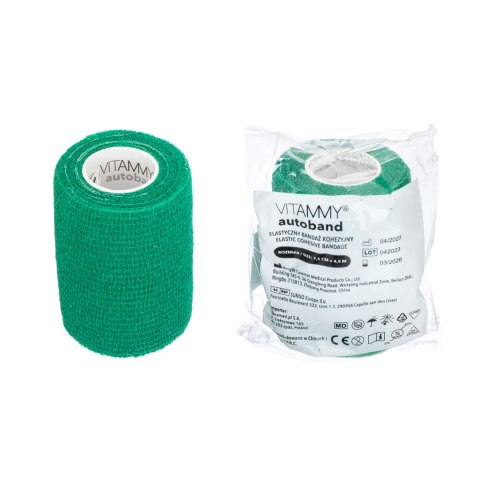 Vitammy Autoband kolor zielony 7,5cm x 450cm Elastyczny bandaż kohezyjny samoprzylepny