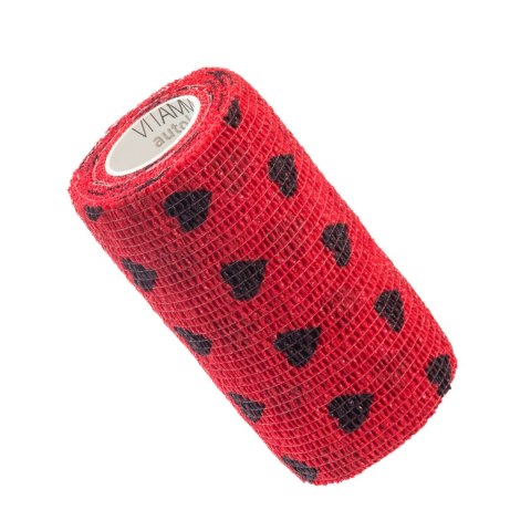 Vitammy Autoband serduszka czarne 10cm x 450cm Elastyczny bandaż kohezyjny samoprzylepny
