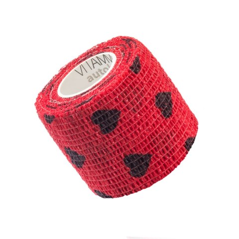 Vitammy Autoband serduszka czarne 5cm x 450cm Elastyczny bandaż kohezyjny samoprzylepny