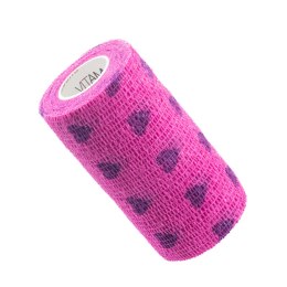 Vitammy Autoband serduszka fioletowe 10cm x 450cm Elastyczny bandaż kohezyjny samoprzylepny