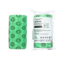 Vitammy Autoband zielone buźki 10cm x 450cm Elastyczny bandaż kohezyjny samoprzylepny