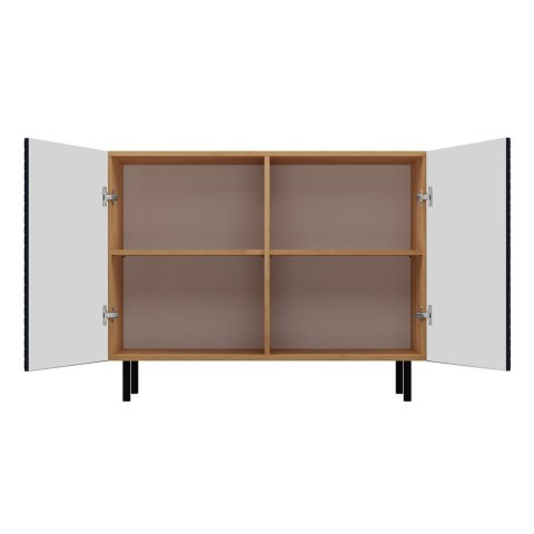 KOMODA KAMA 2 DRZWI KWADRAT ARTISAN/GRANAT RYFLOWANA NOWOCZESNA