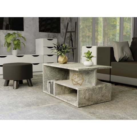 Stolik Kawowy Ława Do Salonu z Półką 90x51x43 Nowoczesny Beton Kansas