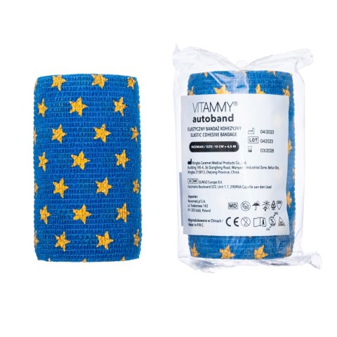 Vitammy Autoband gwiazdki 10cm x 450cm Elastyczny bandaż kohezyjny samoprzylepny