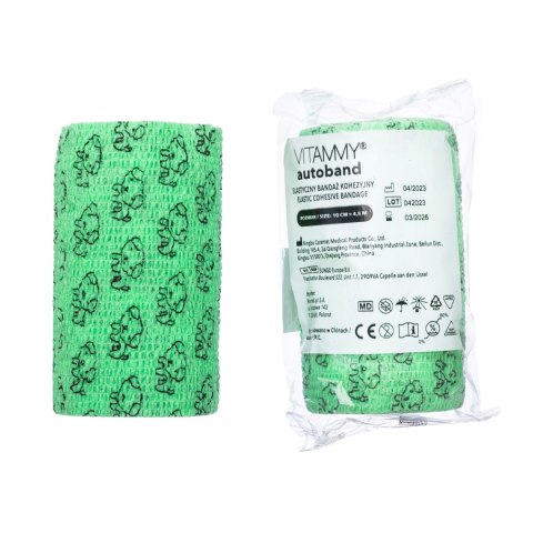 Vitammy Autoband pieski 10cm x 450cm Elastyczny bandaż kohezyjny samoprzylepny
