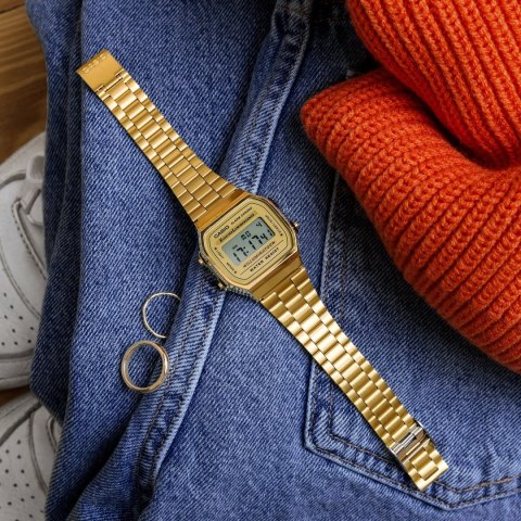 ZEGAREK MĘSKI CASIO A168WG-9W (zd088b) - KLASYKA