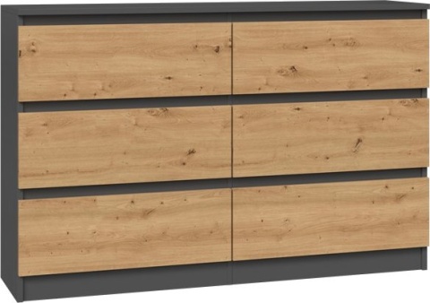 Komoda z szufladami Lilia L6 120 cm Duża Do Salonu Pojemna Antracyt Artisan
