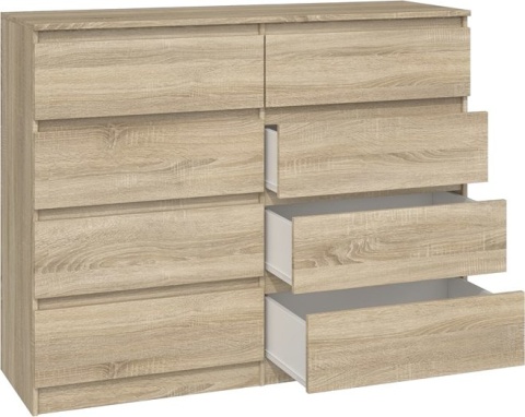Komoda z szufladami Lilia L8 120 cm Duża Do Salonu Pojemna Dąb Sonoma