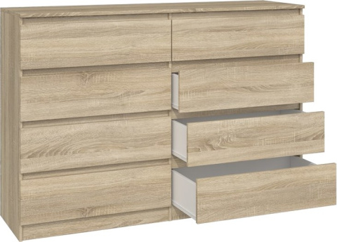 Komoda z szufladami Lilia L8 140 cm Duża Do Salonu Pojemna Dąb Sonoma