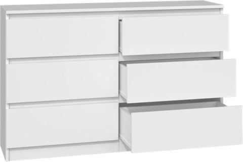 Komoda z szufladami Lilia L6 120 cm Duża Do Salonu Pojemna Biała Mat