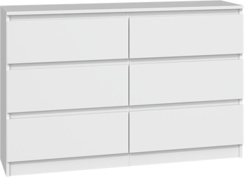 Komoda z szufladami Lilia L6 120 cm Duża Do Salonu Pojemna Biała Mat